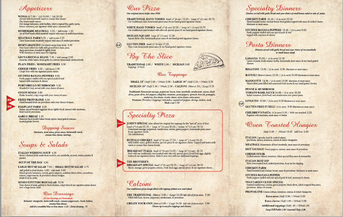 the menu